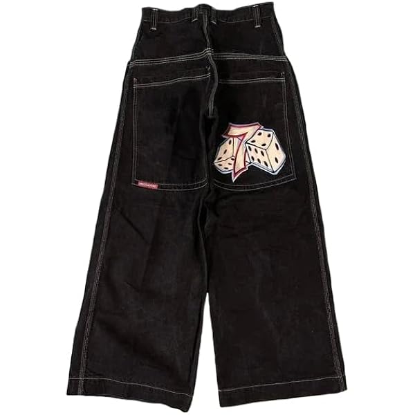 OATSBAS Y2K Beggy Jeans for Women Men Denim Pants Skull Embroidery